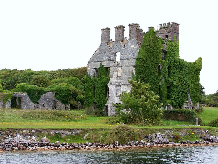 Menlo Castle on Lough Corrib, Galway