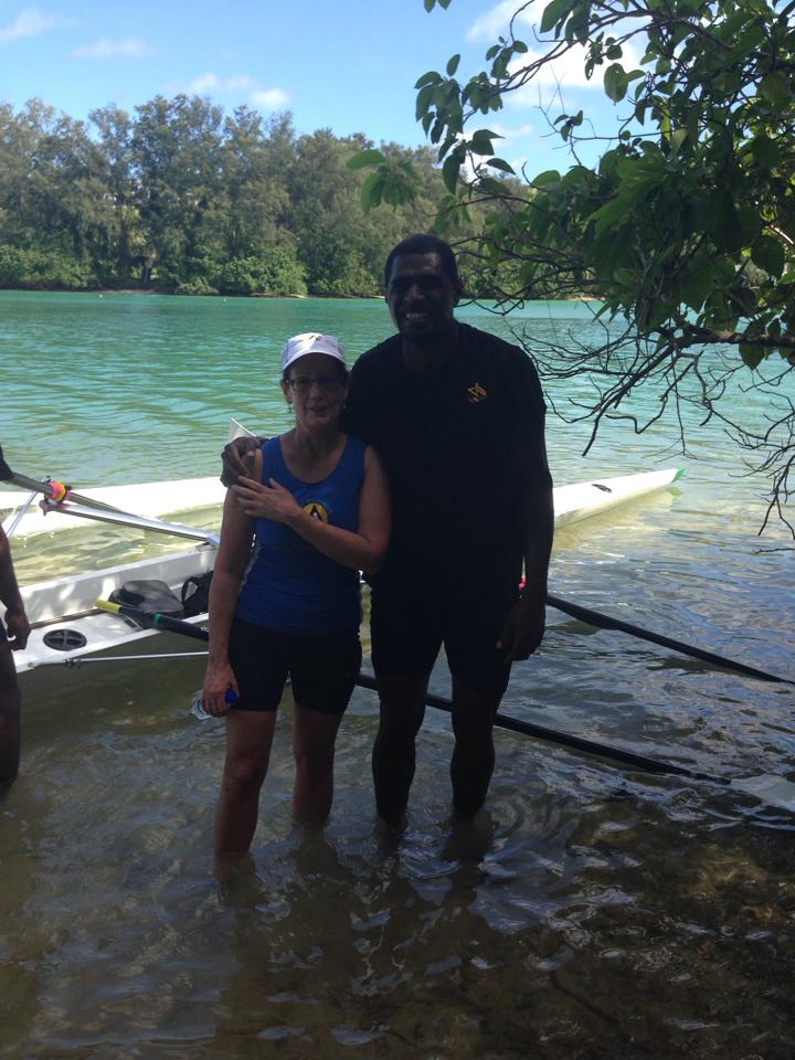 Kerry and Kemu rowed in the mIxed doubles 
